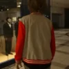 Genloss red gray varsity fleece jacket