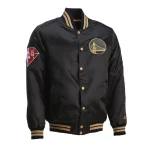 Golden State Warriors 75th Anniversary Black Satin Jacket