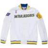 Golden state warriors authentic 1991 98 warm up satin varsity jacket