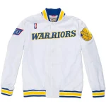 Golden State Warriors Authentic Warm-Up White Satin Jacket