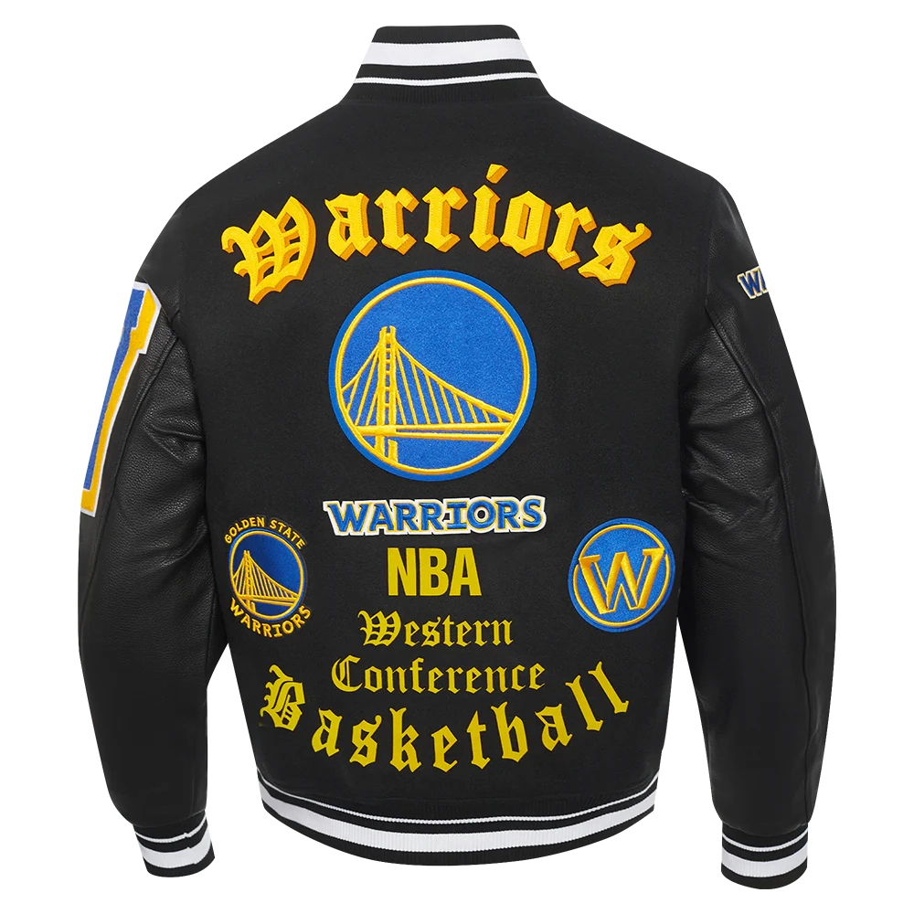 Golden state warriors black old english jacket