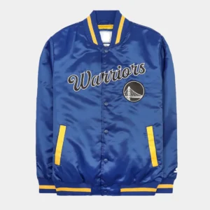 Golden state warriors classic blue satin jacket