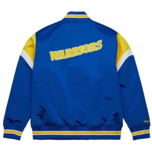Golden state warriors cooperstown full snap satin varsity jacket 2