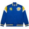 Golden state warriors cooperstown full snap satin varsity jacket 3