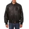 Golden state warriors full leather bomber varsity jacket black 1