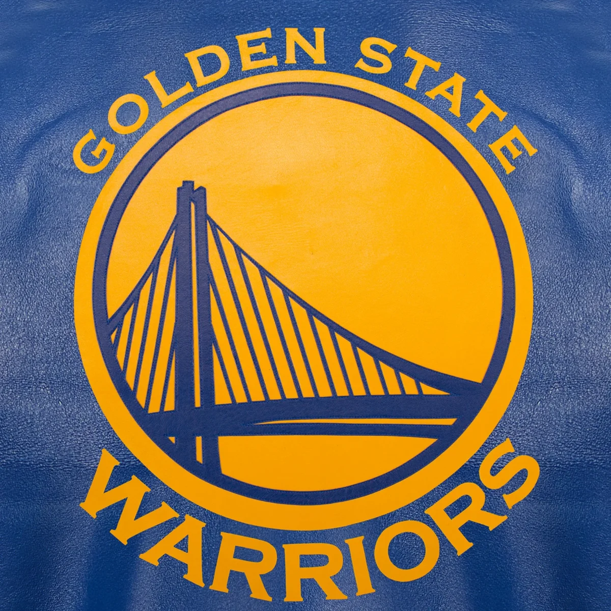 Golden state warriors leather varsity jacket blue 3