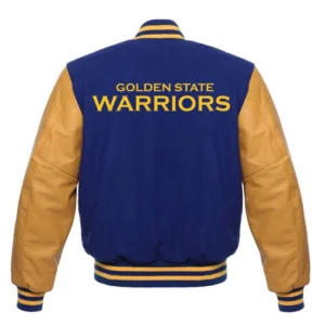 Golden state warriors letterman wool leather varsity jacket 1 1