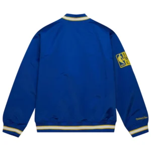 Golden state warriors og 20 full snap satin varsity jacket 2