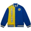 Golden state warriors og 20 full snap satin varsity jacket 3