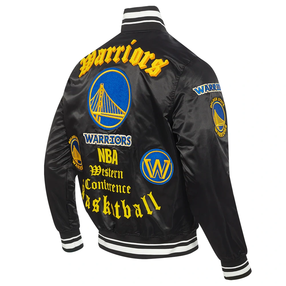 Golden state warriors old english black jacket