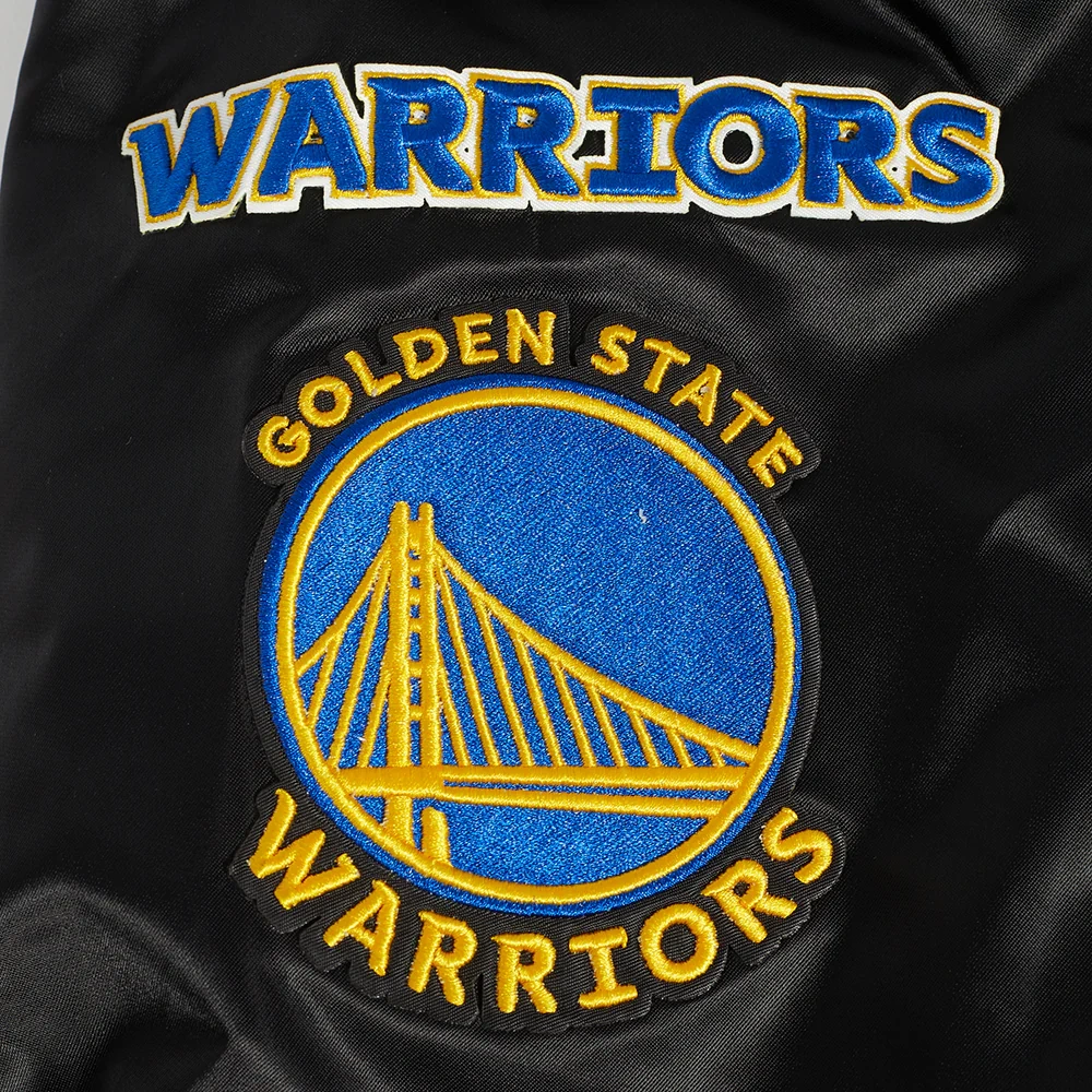 Golden state warriors old english rib satin jacket patch