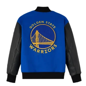 Golden state warriors ovo x nba wool leather varsity jacket