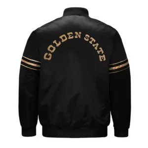 Golden state warriors pick and roll satin varsity jacket