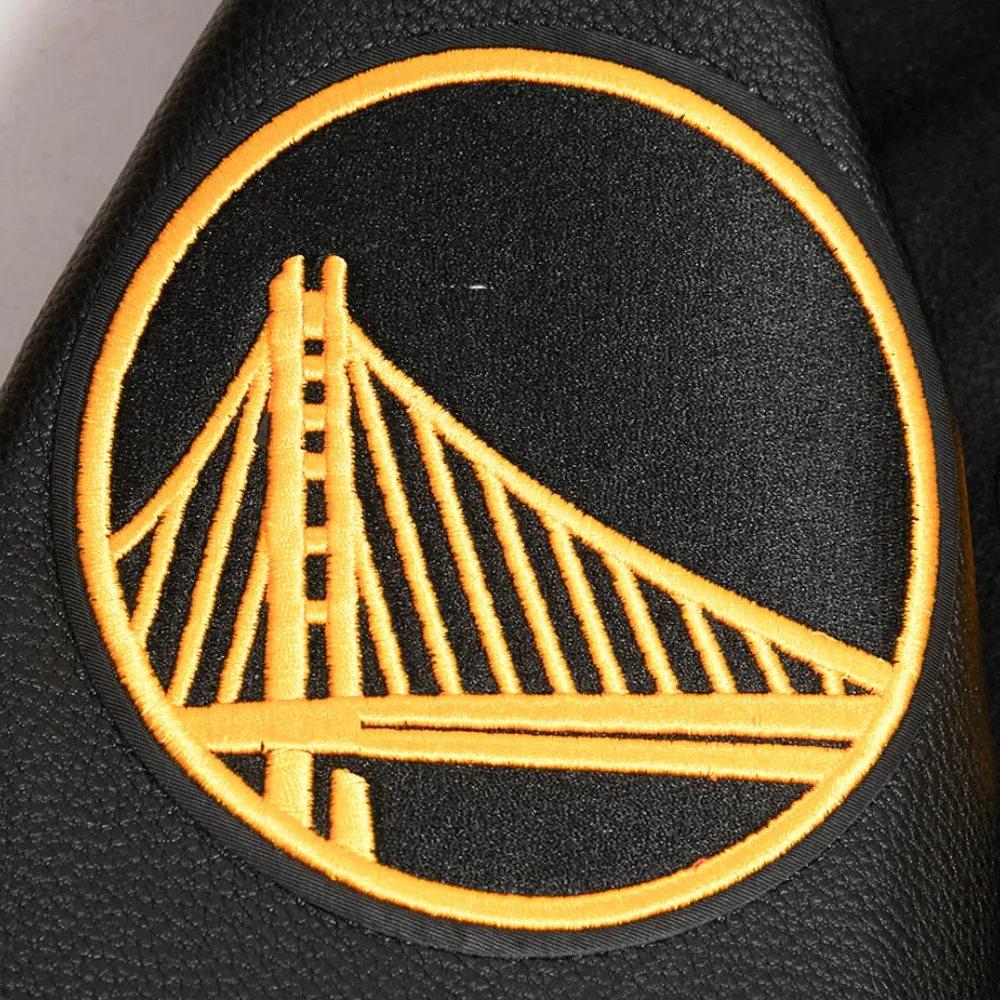 Golden state warriors pro standard chest bay area black varsity jacket 7
