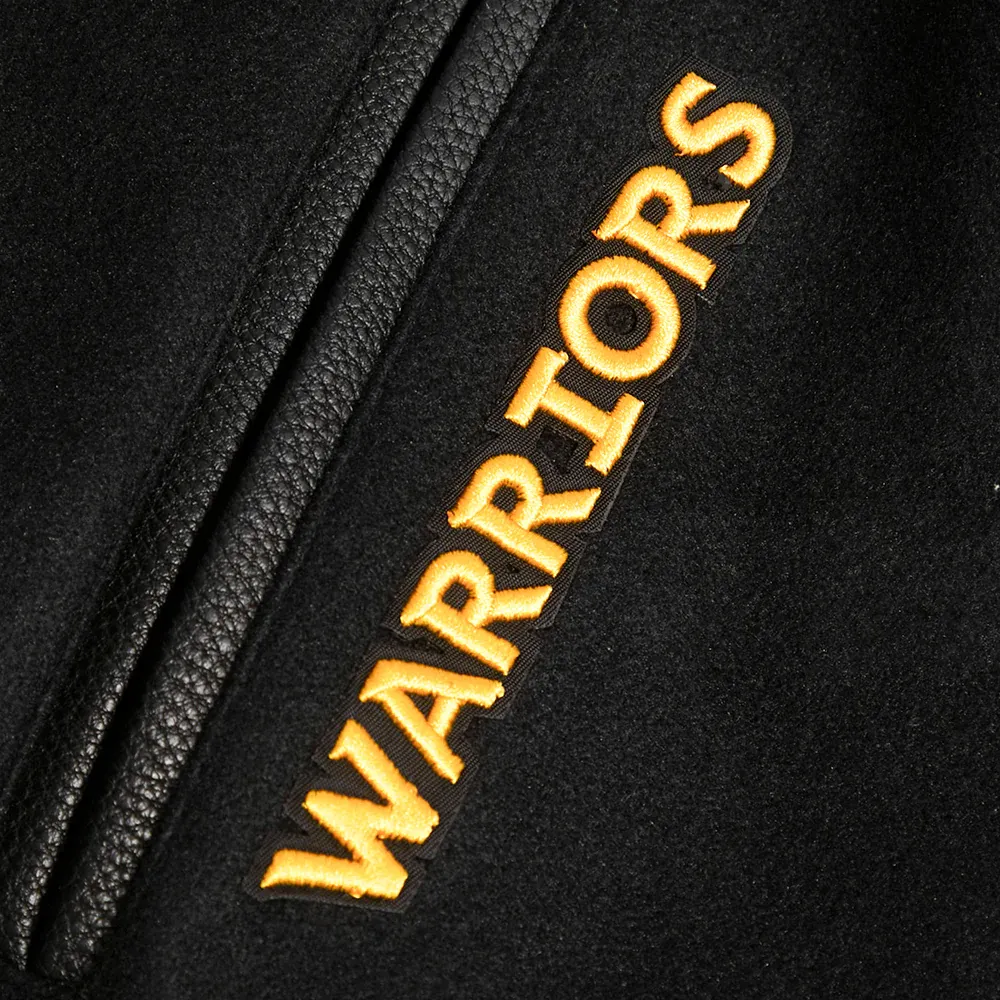 Golden state warriors pro standard chest bay area black varsity jacket 9