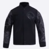 Golden state warriors pro standard triple black varsity jacket 2