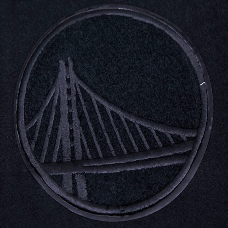 Golden state warriors pro standard triple black varsity jacket 5