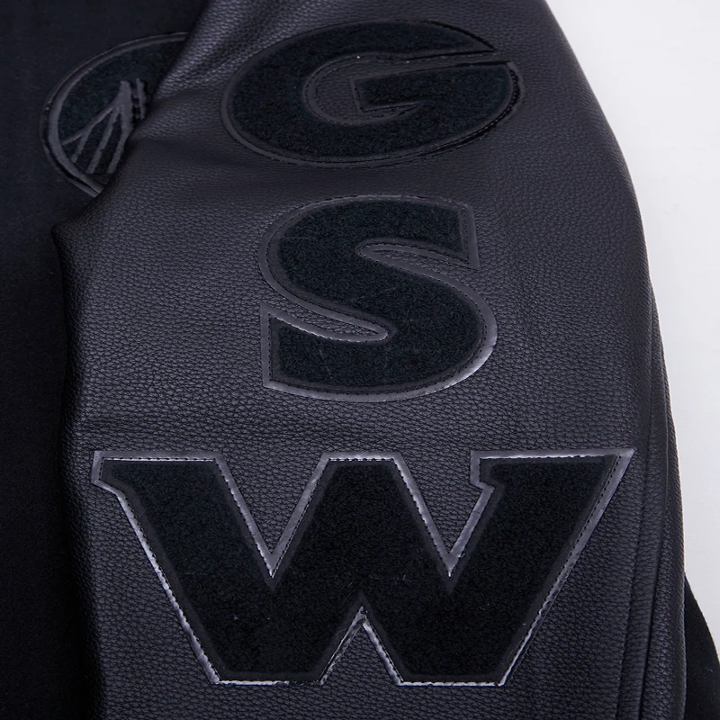 Golden state warriors pro standard triple black varsity jacket 8
