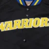 Golden state warriors raglan full snap satin varsity jacket 3