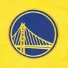 Golden state warriors slider full snap satin varsity jacket yellow 3