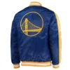 Golden state warriors the offensive satin varsity jacket blue 1