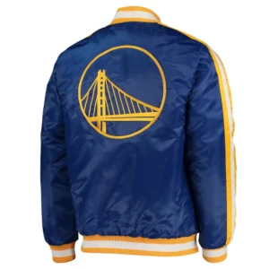 Golden state warriors the offensive satin varsity jacket blue 1