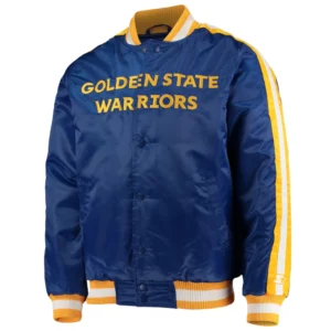 Golden state warriors the offensive satin varsity jacket blue 2