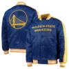 Golden state warriors the offensive satin varsity jacket blue 3