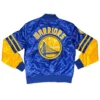 Golden state warriors vintage blue yellow bomber jacket