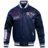 Grambling state tigers homecoming rib knitted satin varsity navy jacket