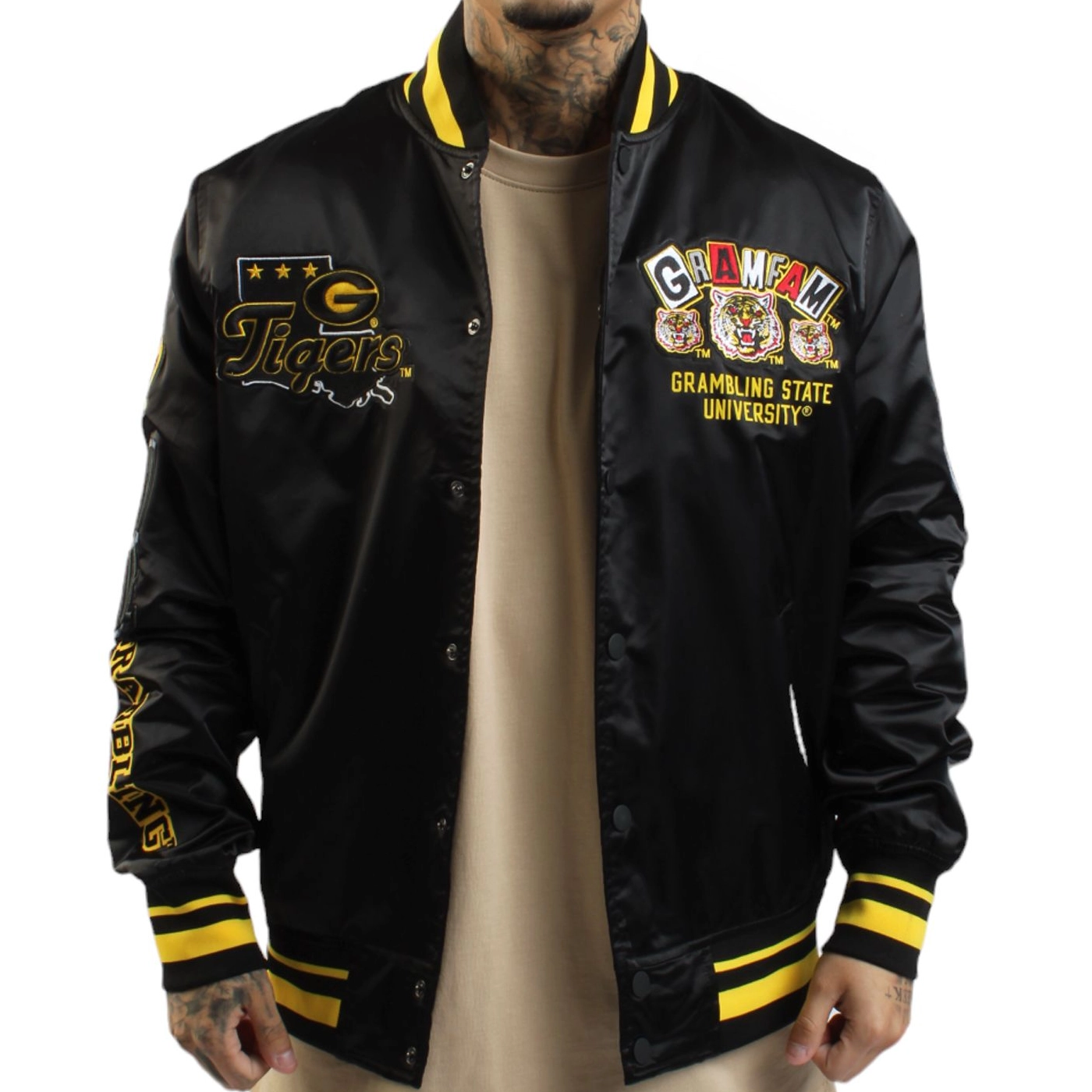 Grambling state tigers homecoming satin varsity jacket