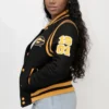 Grambling state tigers ribbed knitted black wool varsity jacket