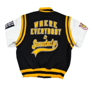 Grambling state university motto 20 black white wool leather varsity jacket 2