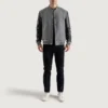 Gray and black varsity letterman jacket 1