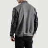 Gray and black varsity letterman jacket 3