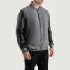 Gray and black varsity letterman jacket 4