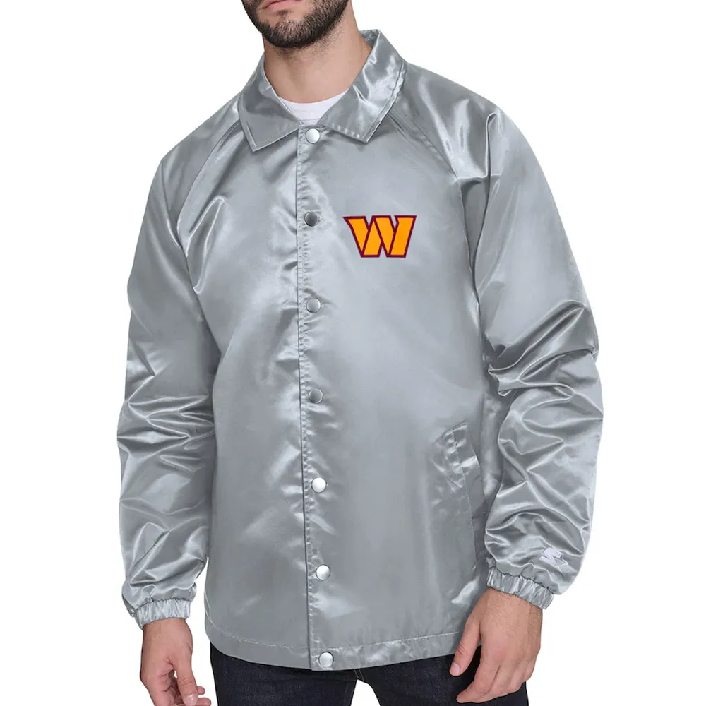 Gray washington commanders coaches jacket