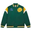 Green bay packers cooperstown full snap satin varsity jacket 3