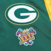 Green bay packers cooperstown full snap satin varsity jacket 5
