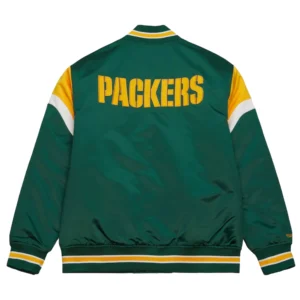 Green bay packers cooperstown full snap satin varsity jacket 6