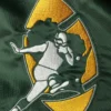 Green bay packers enforcer full snap satin varsity jacket navy 2