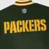 Green bay packers green grey full snap wool back detail