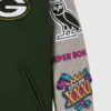 Green bay packers green grey full snap wool patch logo