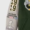 Green bay packers green grey full snap wool sleeve logo