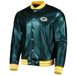 Green Bay Packers Metallic Green Leather Jacket