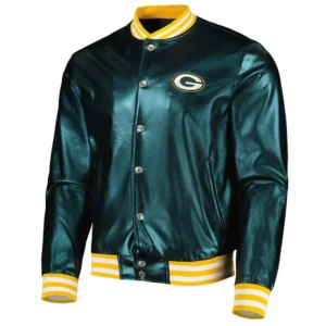 Green bay packers green metallic jacket