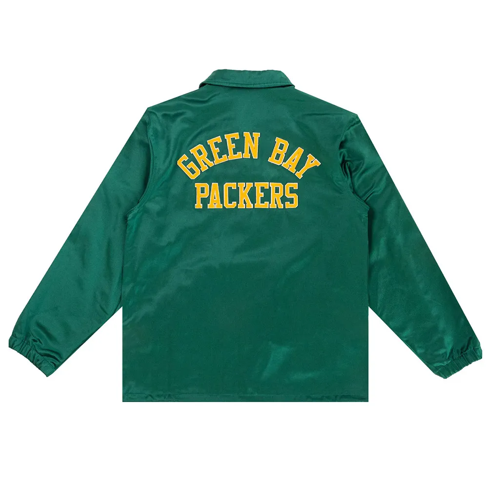 Green bay packers green satin windbreaker