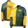 Green bay packers leader satin varsity jacket yellow green 6 00