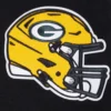 Green bay packers mashup wool leather varsity jacket black 3