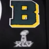 Green bay packers mashup wool leather varsity jacket black 4